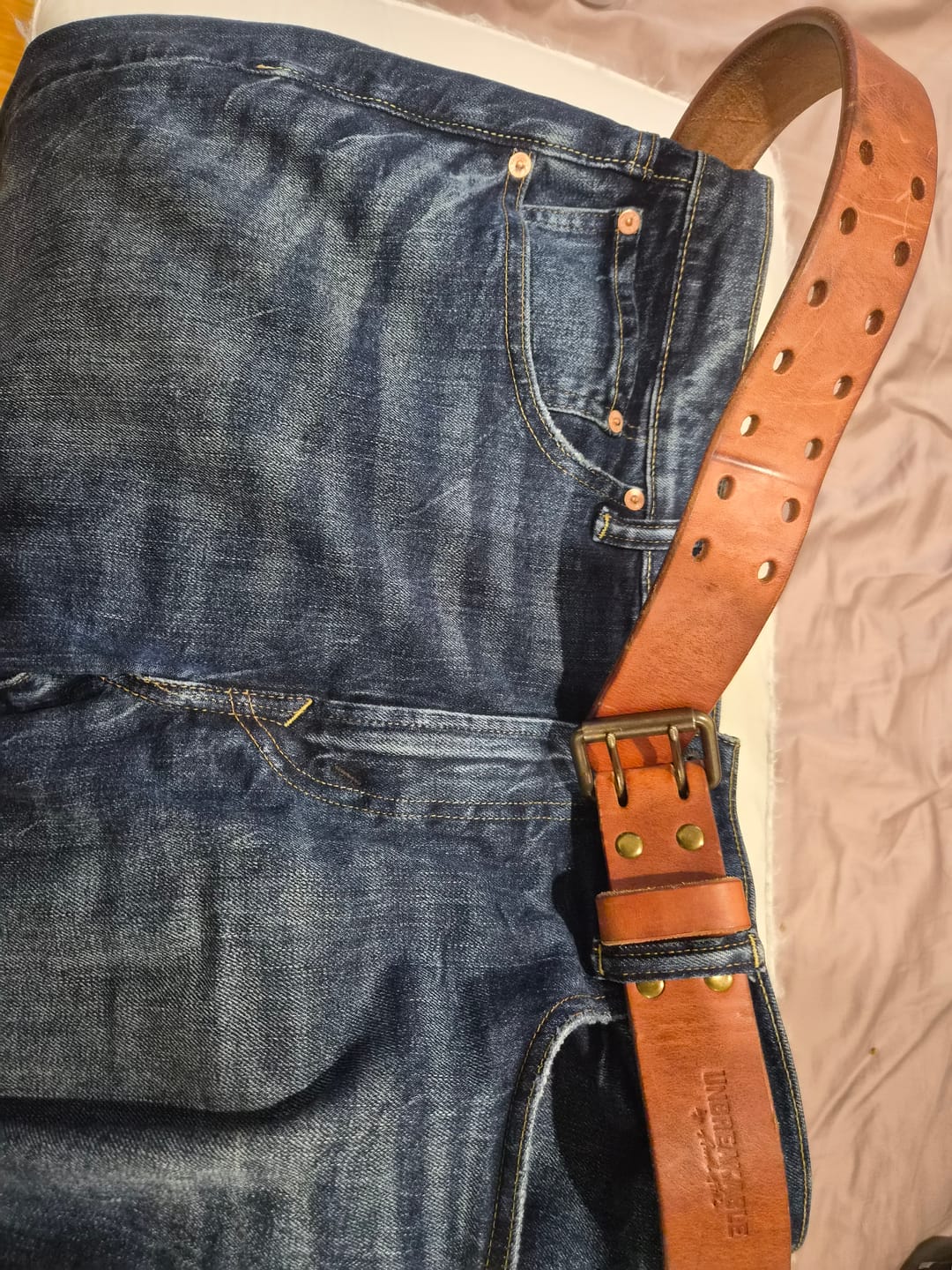 Customer photo review of The Unbreakable Belt - The Original - Old World Tan (Hermann Oak tannery)