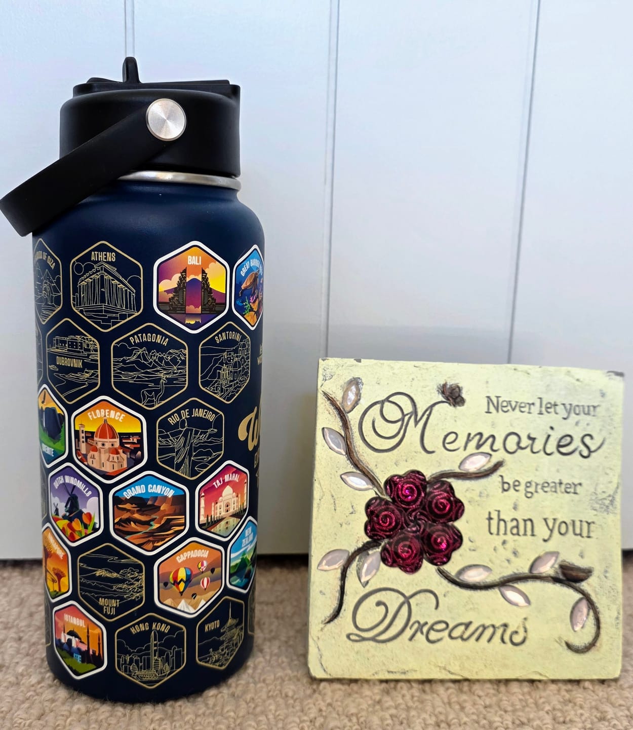 Customer photo review of World Explorer Bottle + Stickers