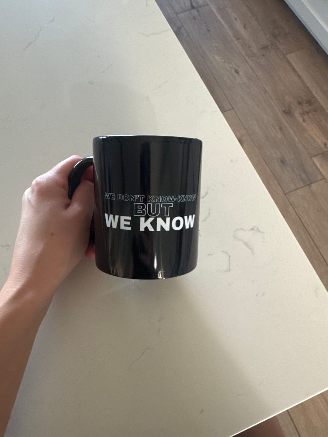 Customer photo review of We Know Mug