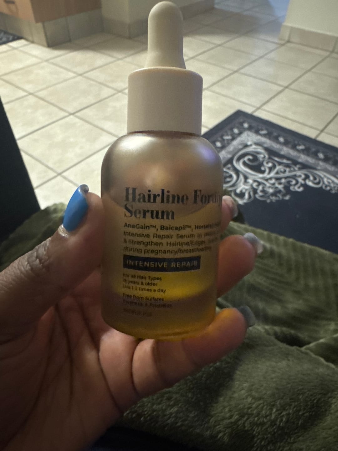 Customer photo review of Hairline Fortifying Serum 30ml