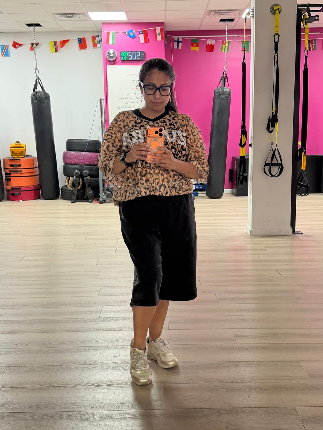 Customer photo review of Zumba Wildbeat Oversized Mesh Top