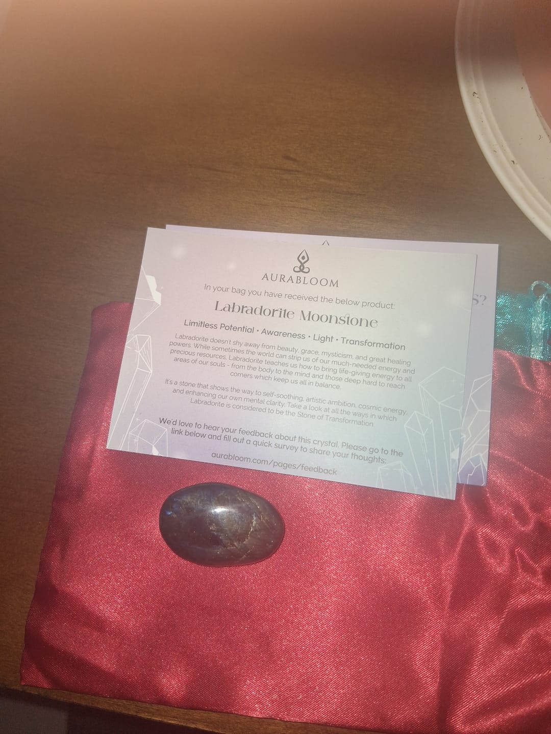Customer photo review of The Crystal Comfort Card Deck Offer