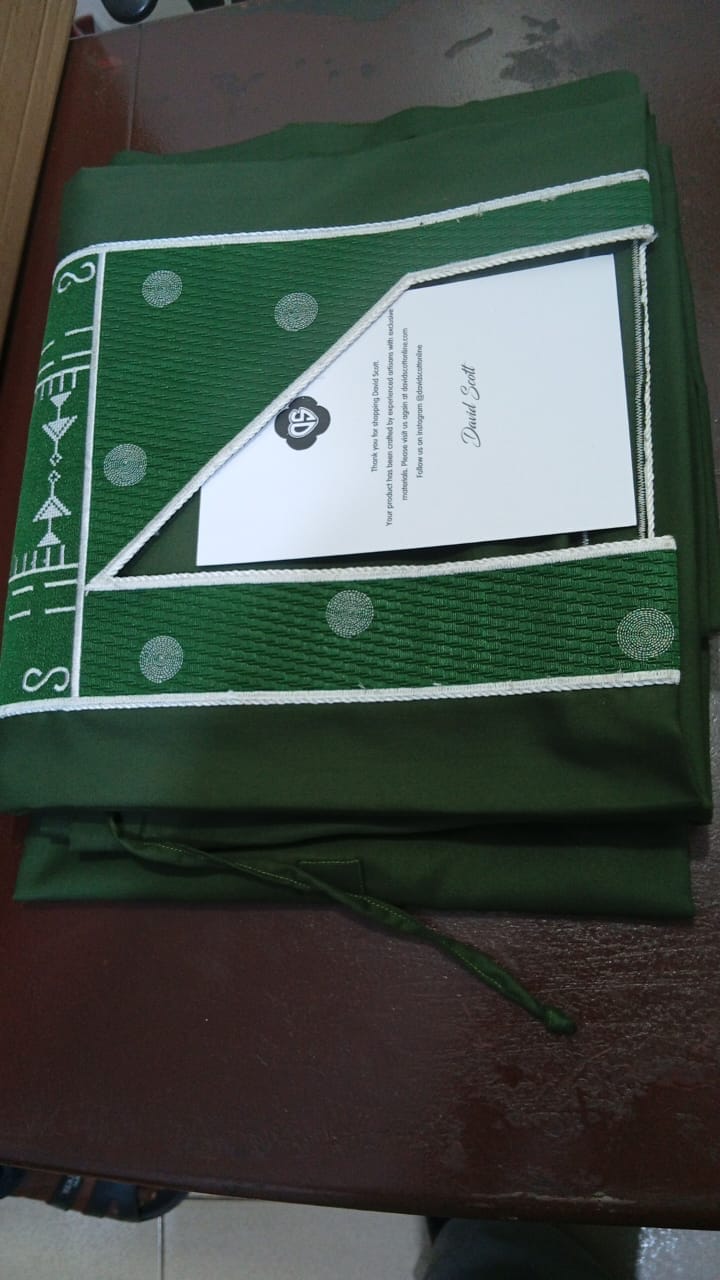 Customer photo review of Green Palisade Jacquard Agbada