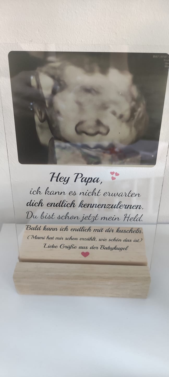 Customer photo review of Acrylglas - Ultraschallbild Papa - personalisierbar