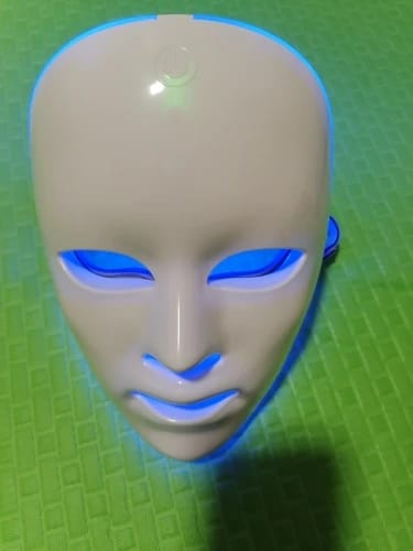Customer photo review of 7 colors LED facial mask for At-Home Beauty Care