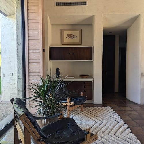 Customer photo review of Custom Beni Ourain Rug | Navy Blue and White Chevron Geometric