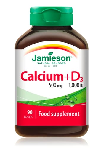 Customer photo review of Jamieson Calcium 500mg + Vitamin D3 1000 IU Supplement – 90 Capsules