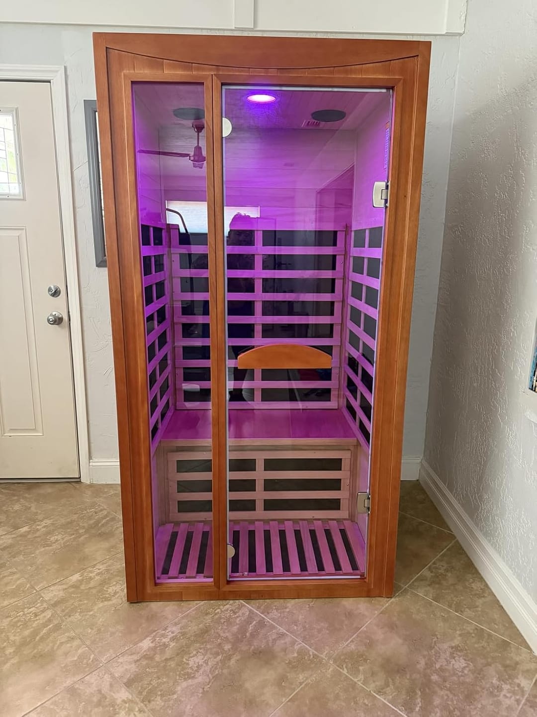 Customer photo review of Hosauna T-51C5 Indoor 1 Person Infrared Sauna | Spacious Design