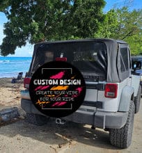 Customer photo review of Custom Spare Tire Cover for Jeep, RV, Bronco Camper, Trailer, & More