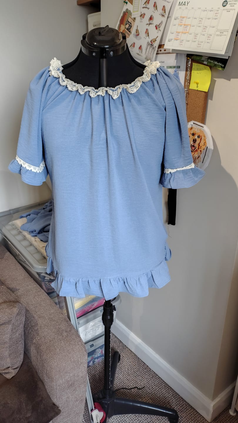Customer photo review of Plain Italian Stretch Crepe Polyester Fabric