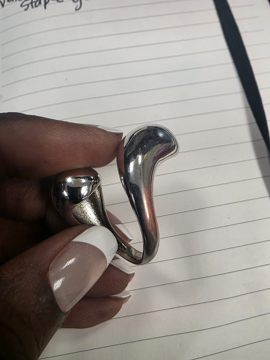 Customer photo review of Chunky Water Drop Ring