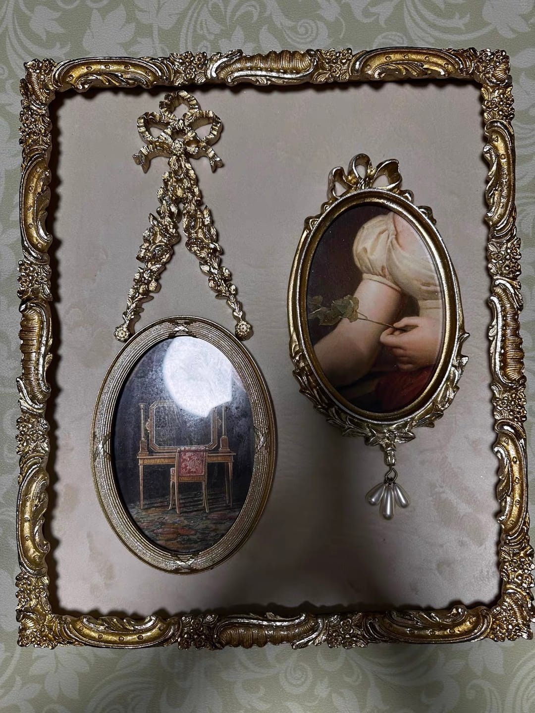 Customer photo review of Gilded Carved Double Frame