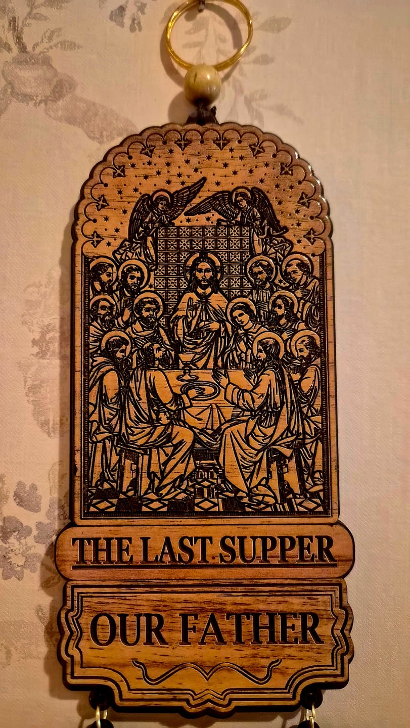 Customer photo review of Lord's Prayer and Last Supper Wall Hanging – Crafted in the Holy Land