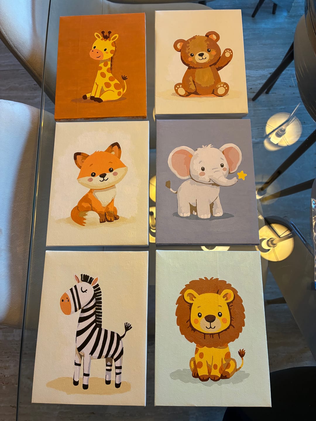 Customer photo review of 6 Mini Paintings - Safari Friends Set