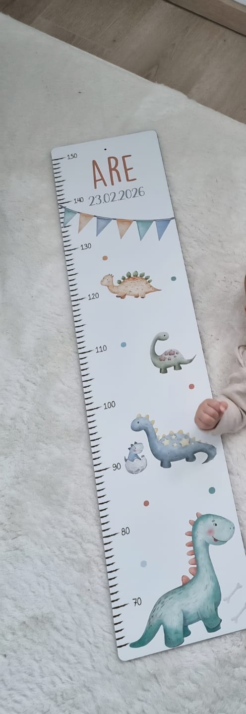 Customer photo review of Messlatte Kinder Holz & Aluverbund - Dino