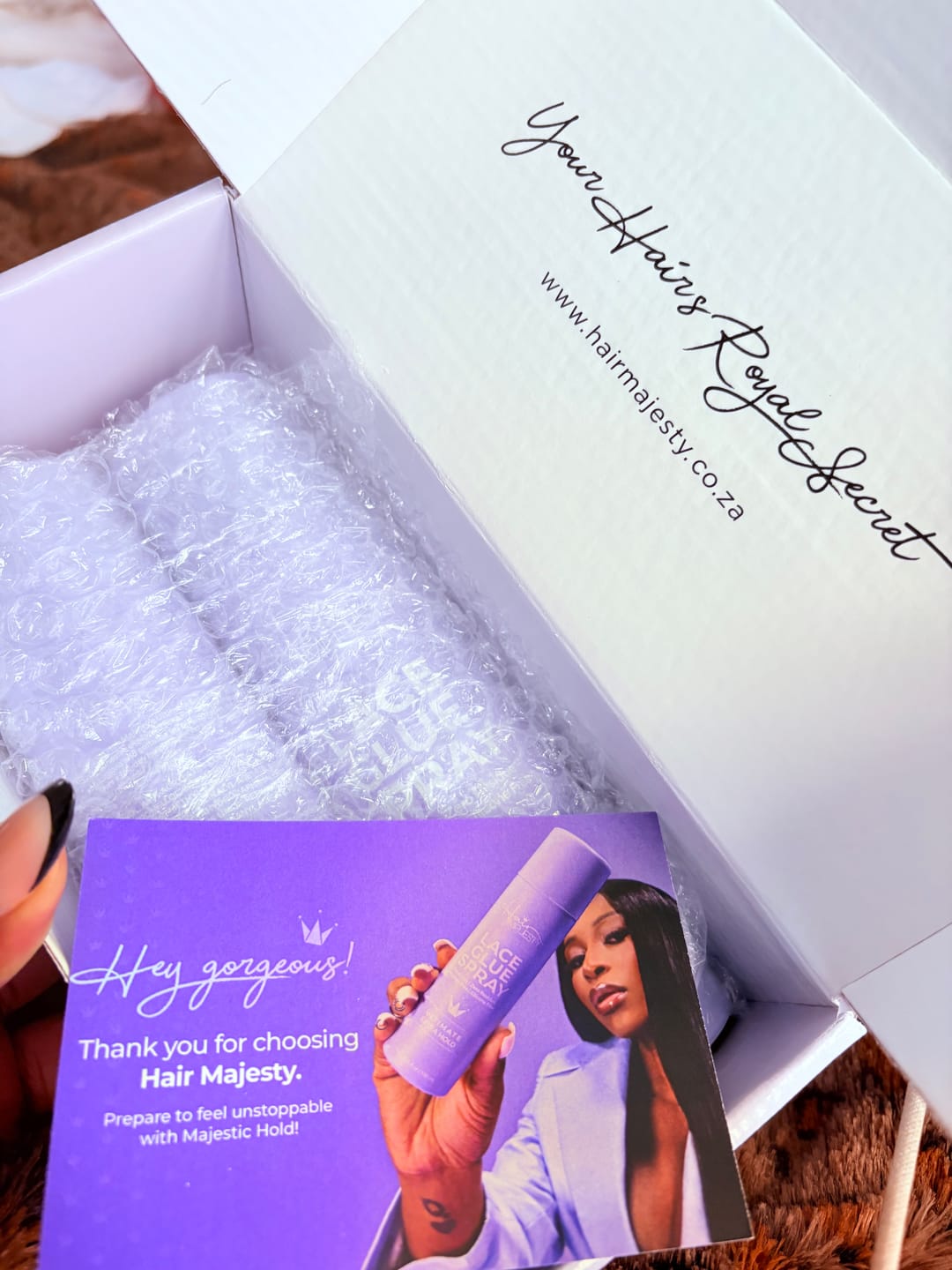 Customer photo review of Majestic Hold Ultimate Extra Hold Lace Glue Spray