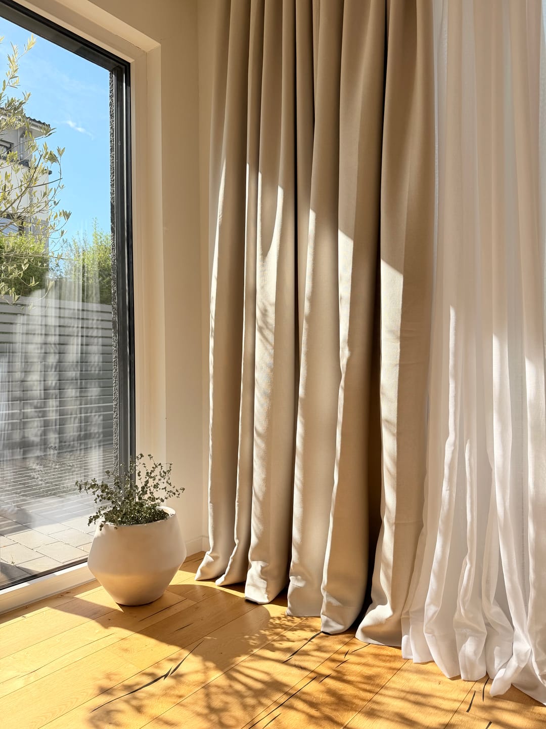 Customer photo review of Yarn Linen Look Sheer Custom Curtain