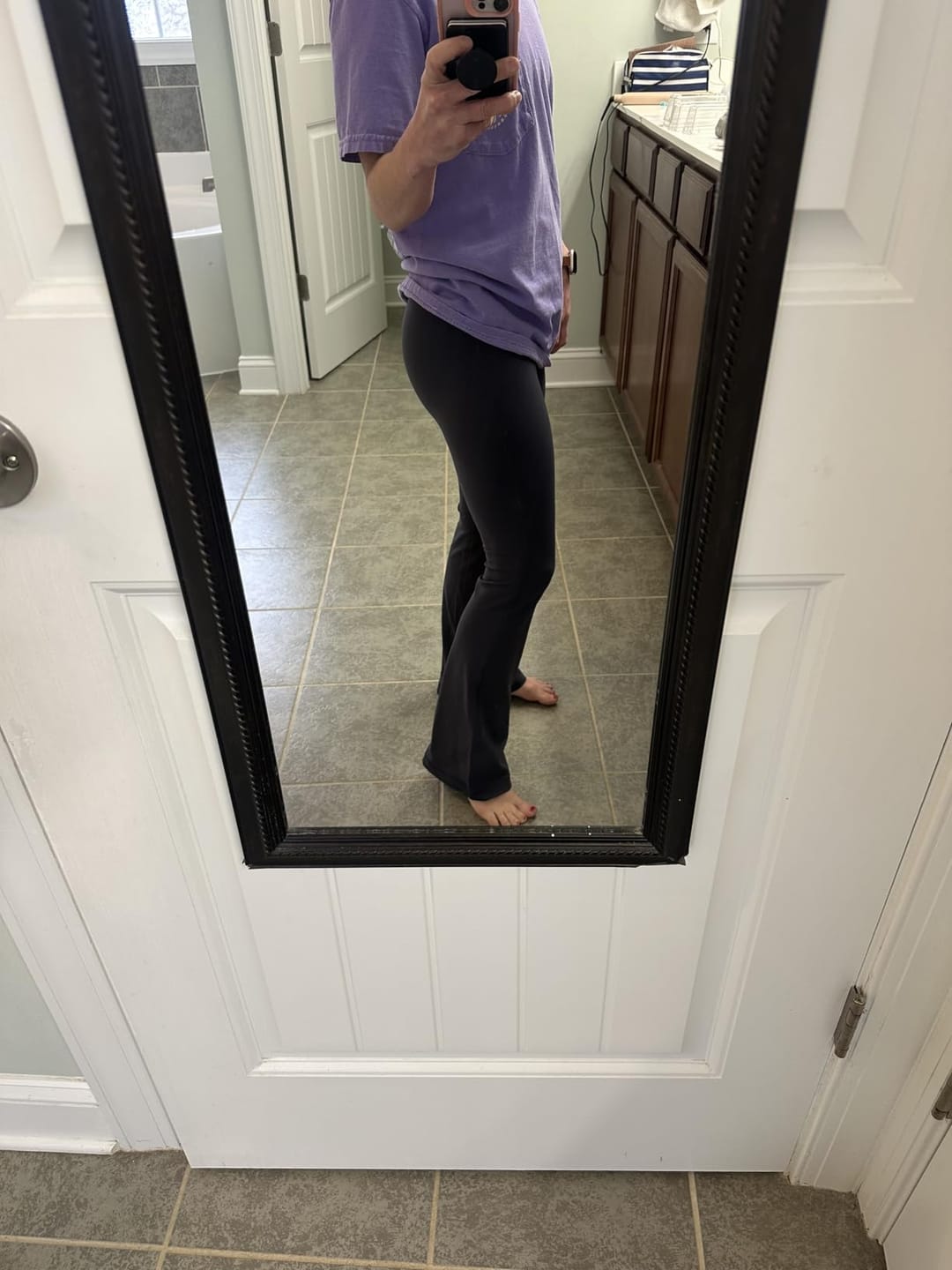 Customer photo review of High-Waisted Tummy Control Pocket Flare Leggings