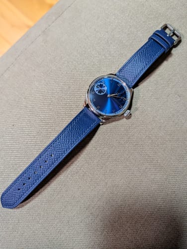 Customer photo review of エプソムレザー 腕時計ベルト - ネイビー