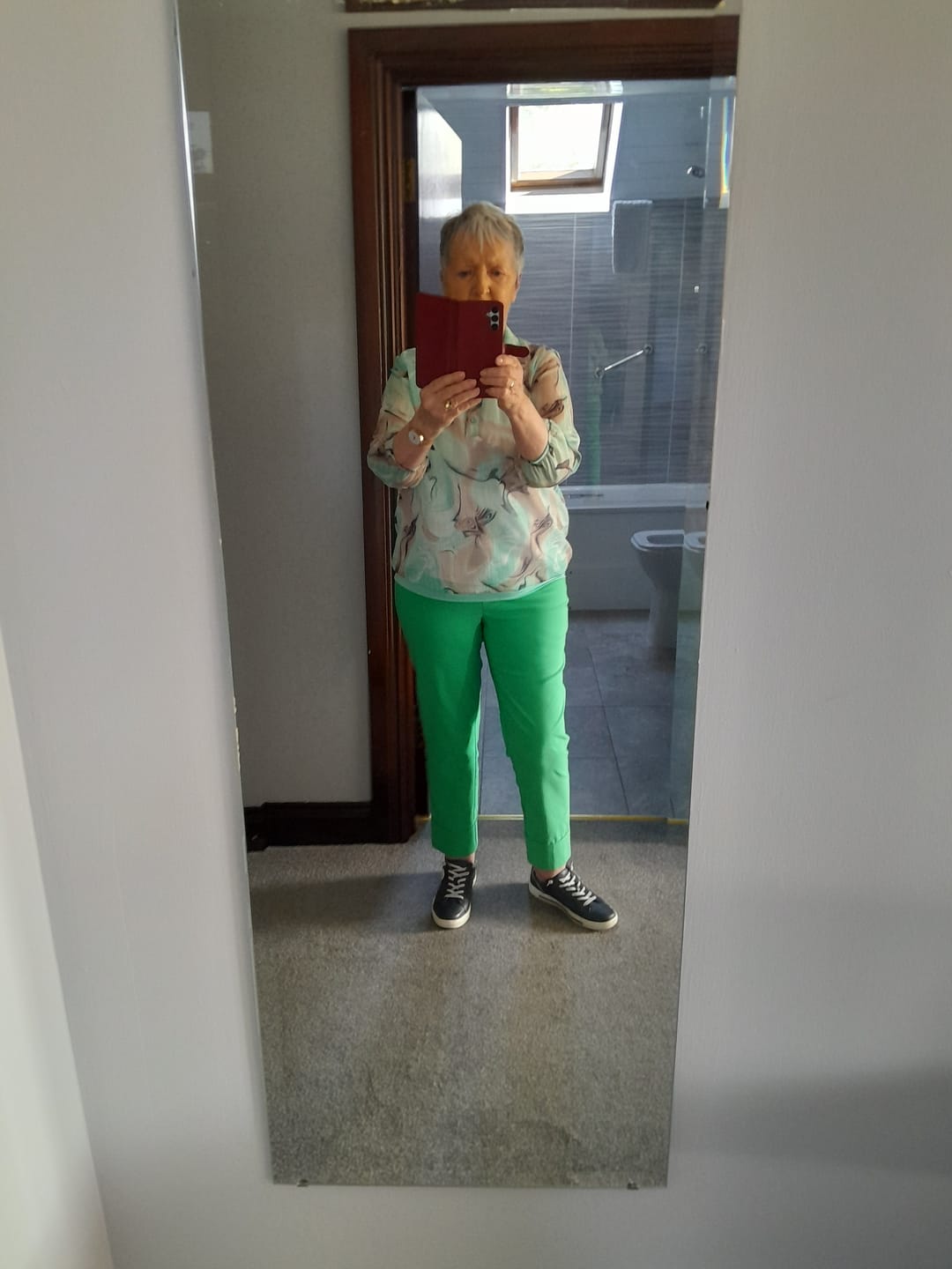 Customer photo review of Robell Bella 09 Trousers -Emerald Green 51568 5499 843
