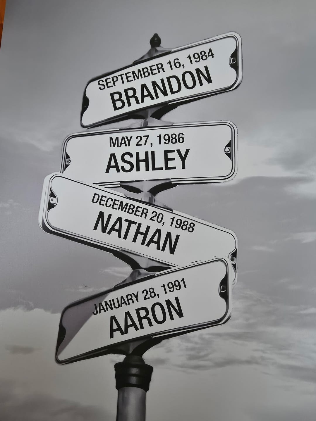 Customer photo review of My Street Sign Custom Children Names Personalized Canvas Print