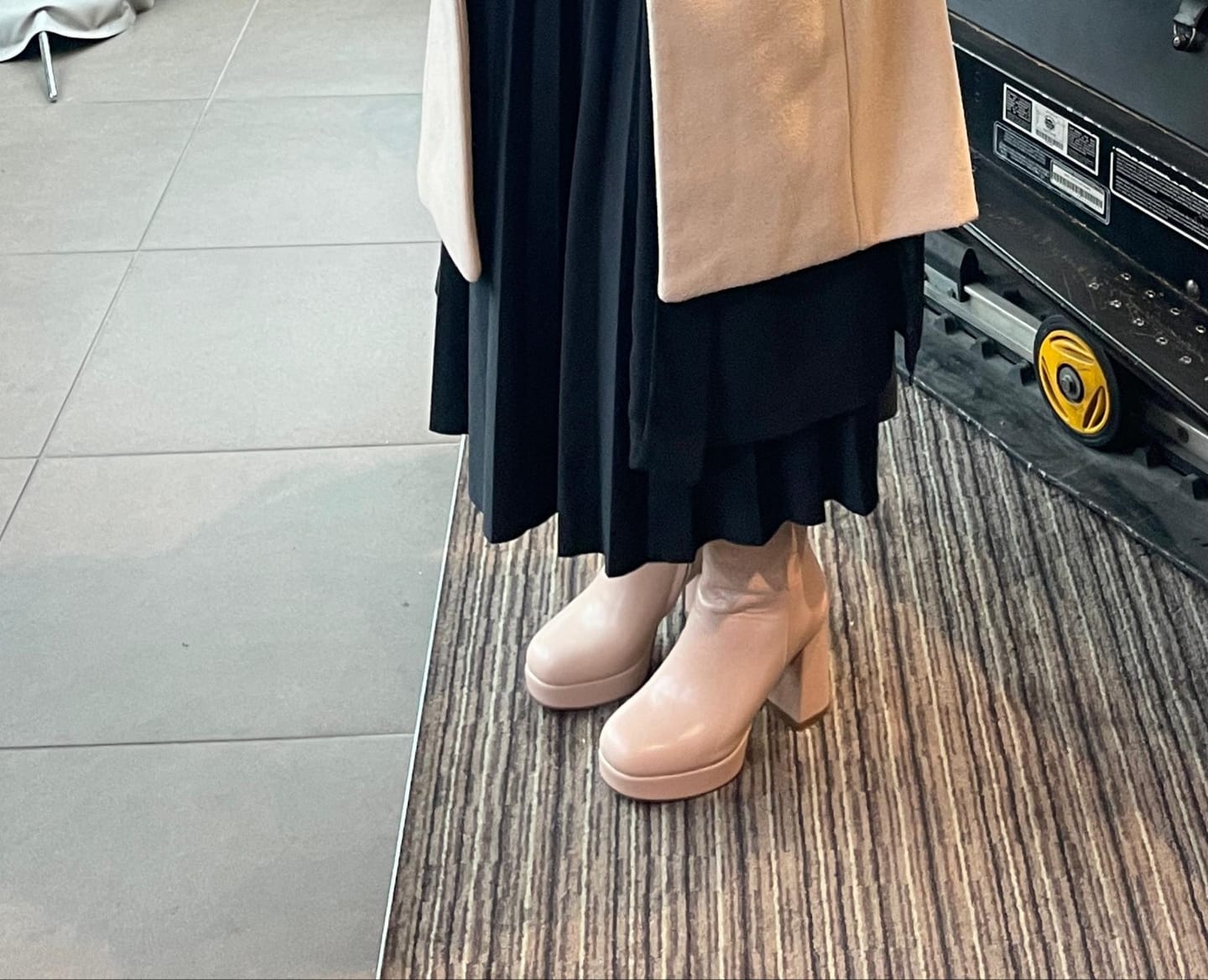 Customer photo review of Cream Leather Platform Ankle Boots – Bex
