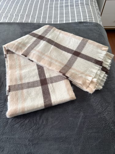 Reseña con foto de un cliente sobre Manta Cuadrillé Alto Invierno