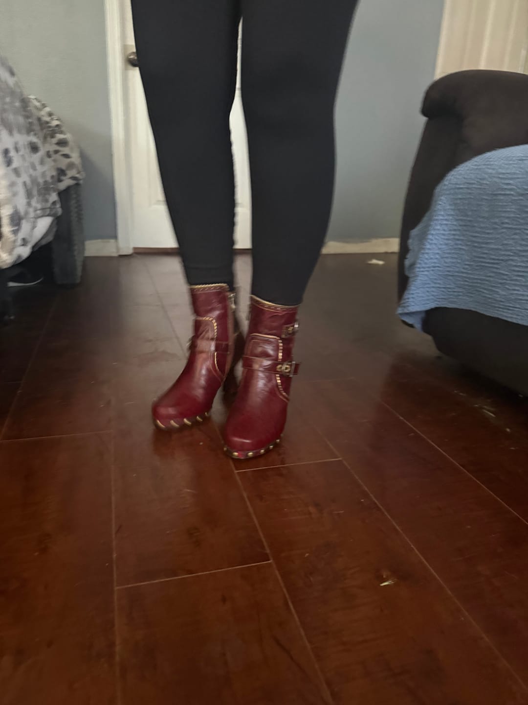 Customer photo review of Retro Handmade Pure Color Fashionable Ankle Boots