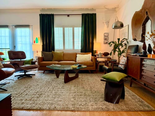 Customer photo review of Jazlynn 4 Layers Linen Patterned Velvet Heavyweight Soundproof Custom Curtain