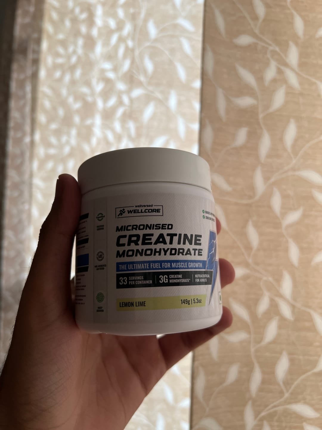 Customer photo review of Wellcore - Pure Micronised Creatine Monohydrate | Lemon Lime (149g, 33 servings)