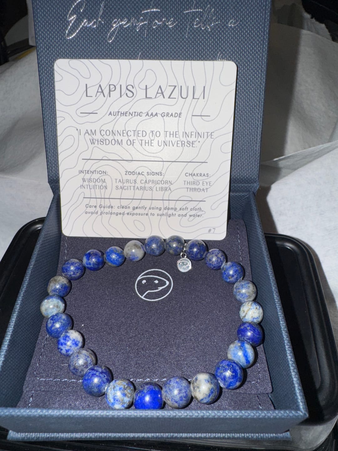Customer photo review of Lapis Lazuli Beaded Necklace