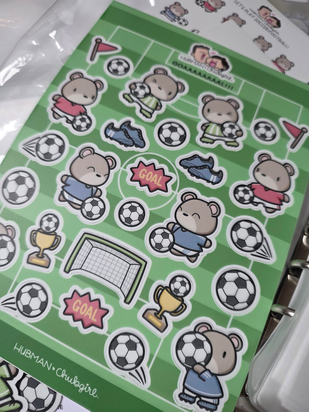 Customer photo review of Goaaaaaaaal!!! Sticker Sheet
