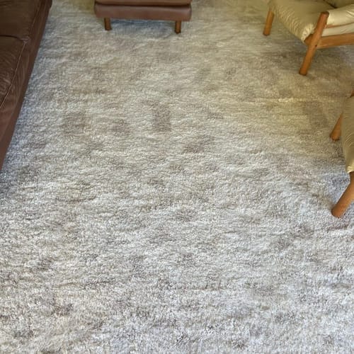 Customer photo review of Custom Beni Ourain Rug | Navy Blue and White Chevron Geometric