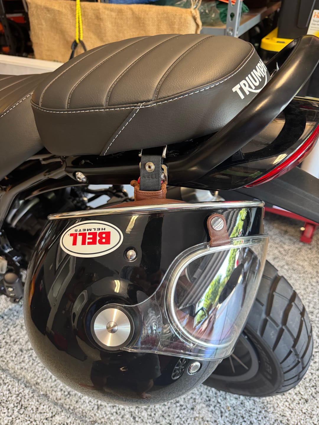 Customer photo review of Triumph Speed 400 & Scrambler 400 Helmet Hook (lock)