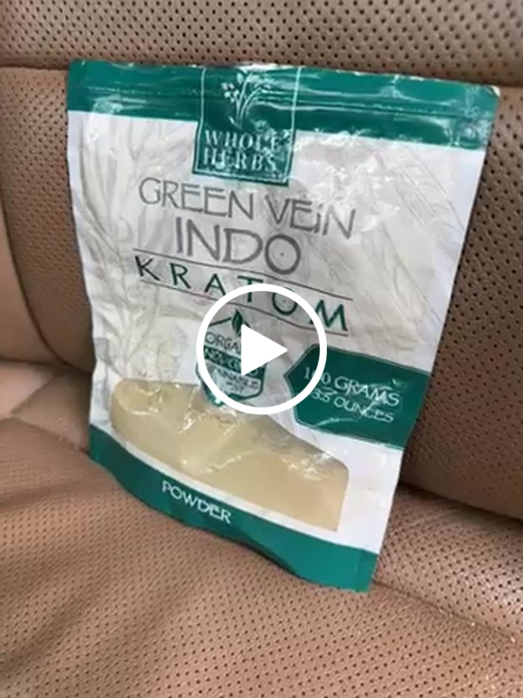 Customer video review of Whole Herbs Green Vein Indo Kratom Powder