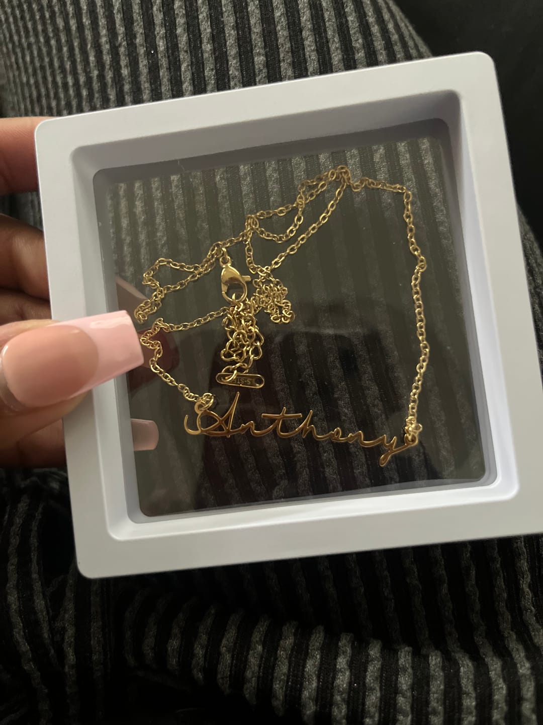 Customer photo review of Mon Petit Name Necklace