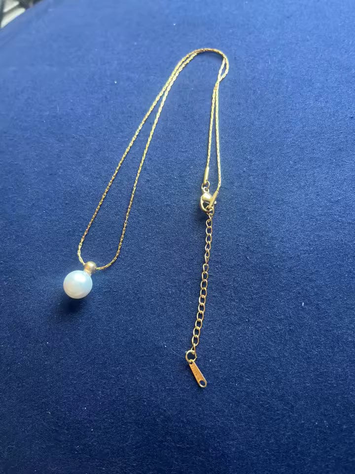 Customer photo review of Cora Pearl Drop Necklace