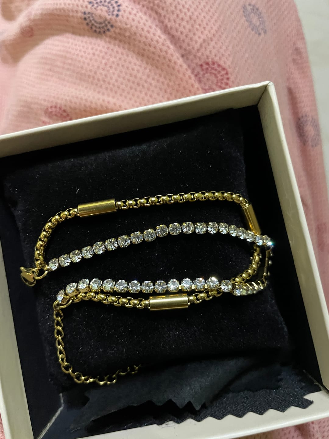 Customer photo review of Golden Glamour Layered Bracelet