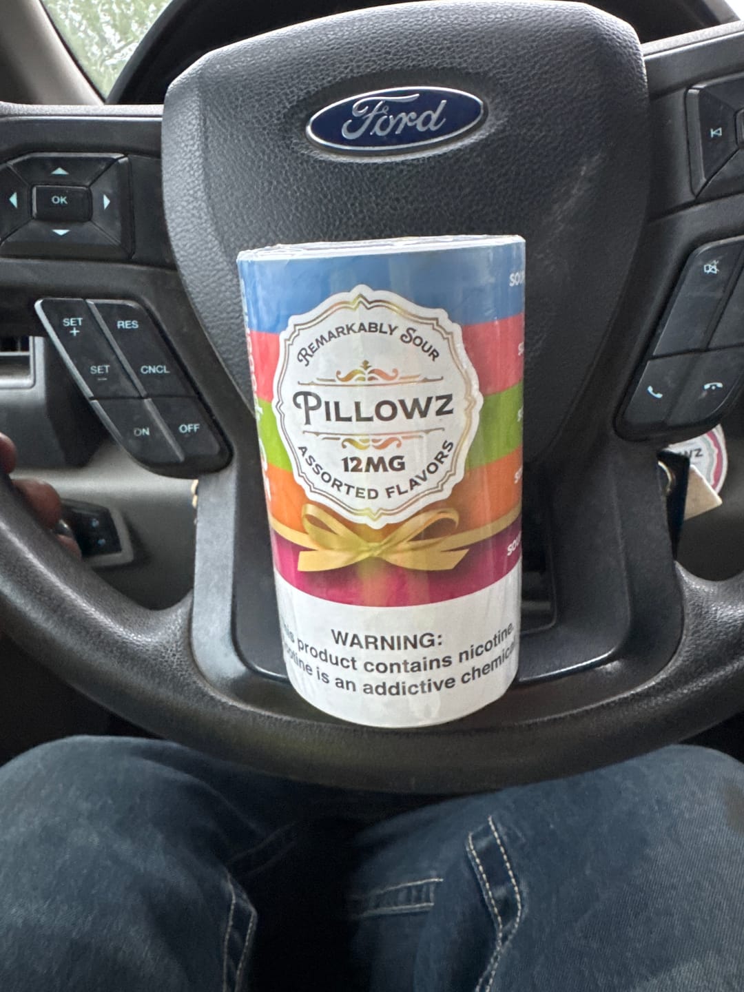 Customer photo review of Sour Pouches 5-Can Multi Flavor Pack