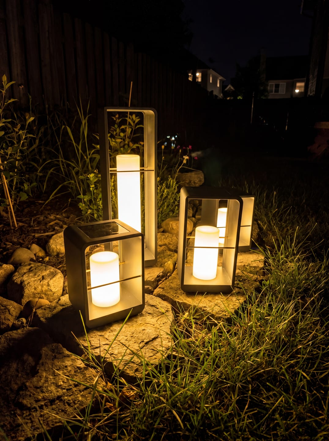 Avis client illustré de photos sur les lampes solaires de jardin