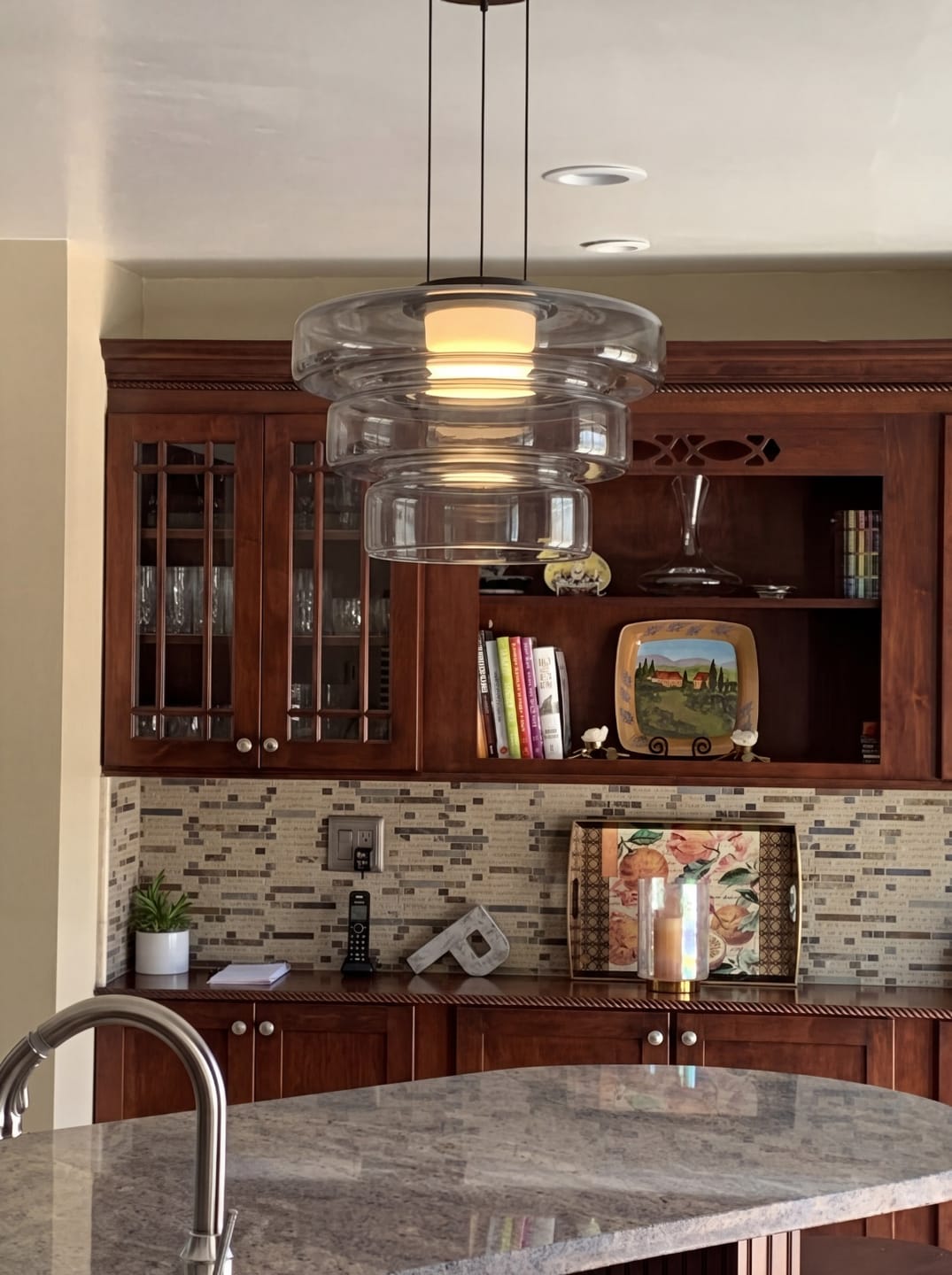 Avis client avec photo sur la suspension « Danish Glass Bauhaus »