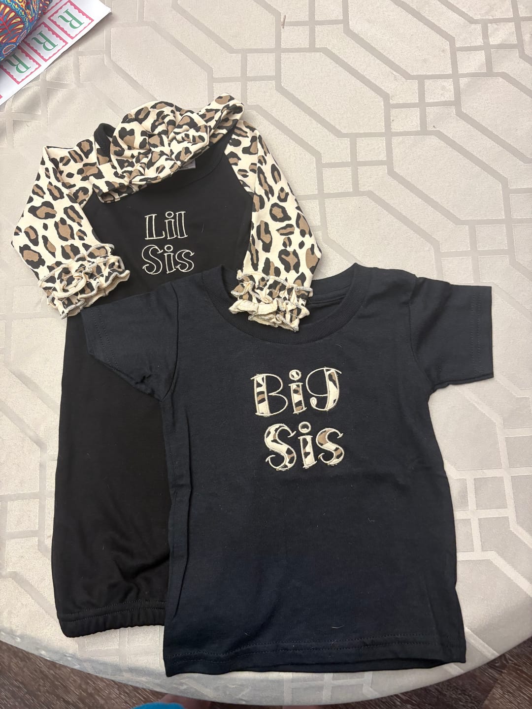 Customer photo review of Animal Print Baby Gown Headband Set with Hidden Zipper (Swatch Included)