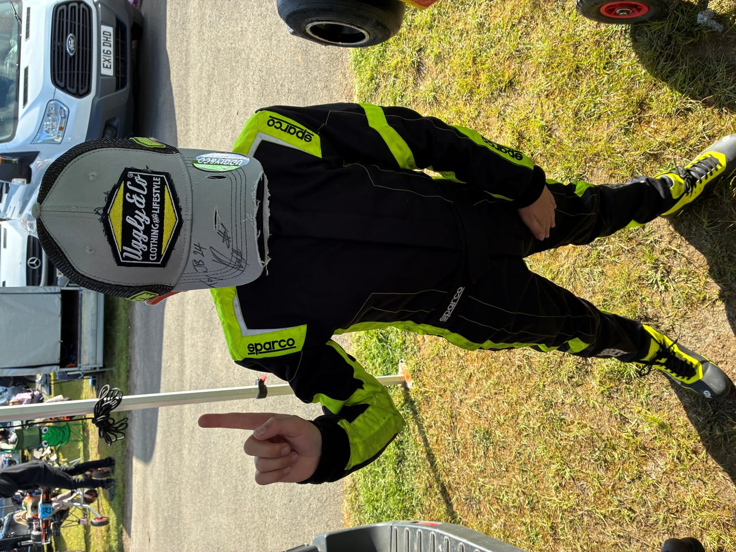 Customer photo review of Stone Grey Diamond Trucker Hat x Kyle Ryde #1