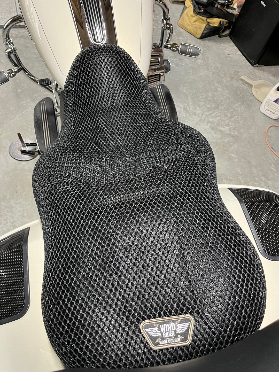 Wind Rider mesh seat cover on a Honda Goldwing GL1800