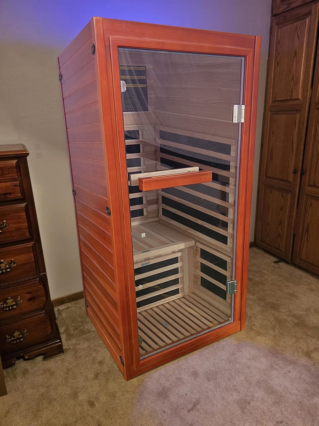 Customer photo review of Hosauna HK5 Indoor Infrared Sauna for 1 Person | Compact & Smart
