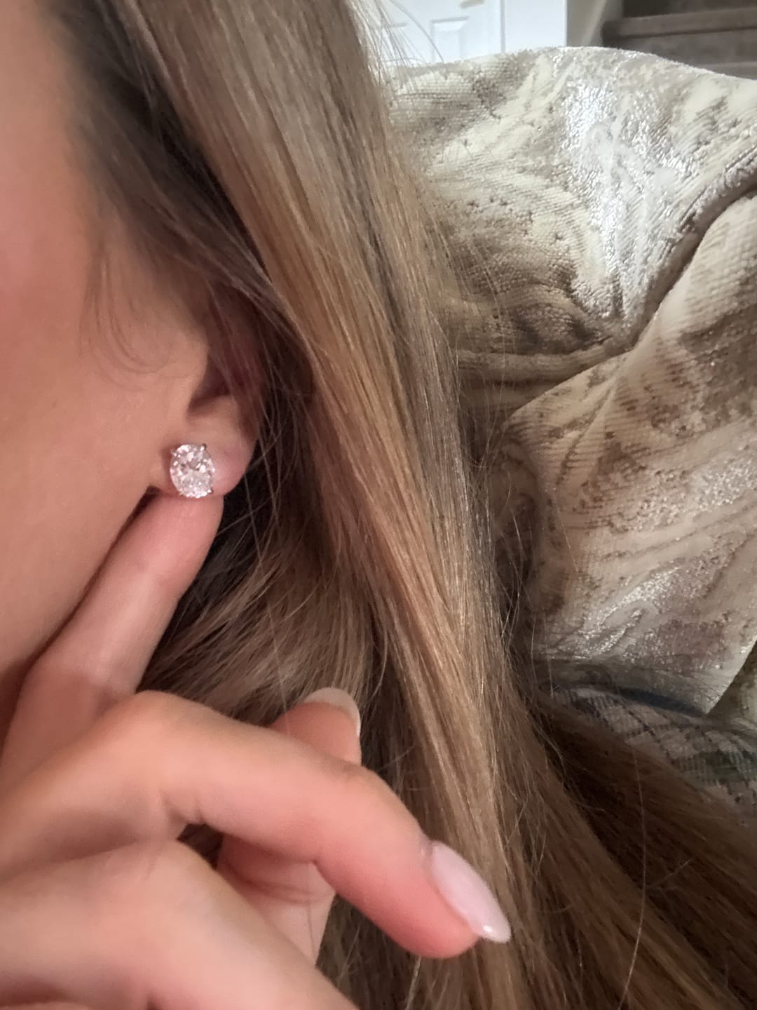 Customer photo review of SARA STUDS - SILVER