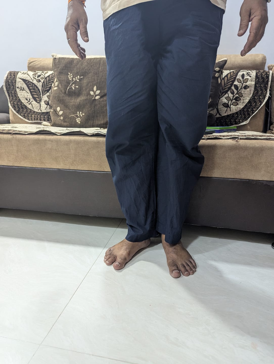 Customer photo review of Men Navy Blue Cotton Pant