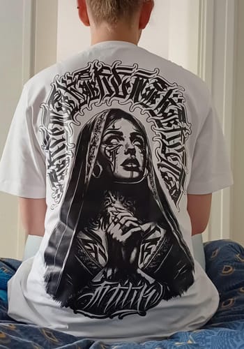 Customer photo review of Pray for the Rave - White T-shirt
