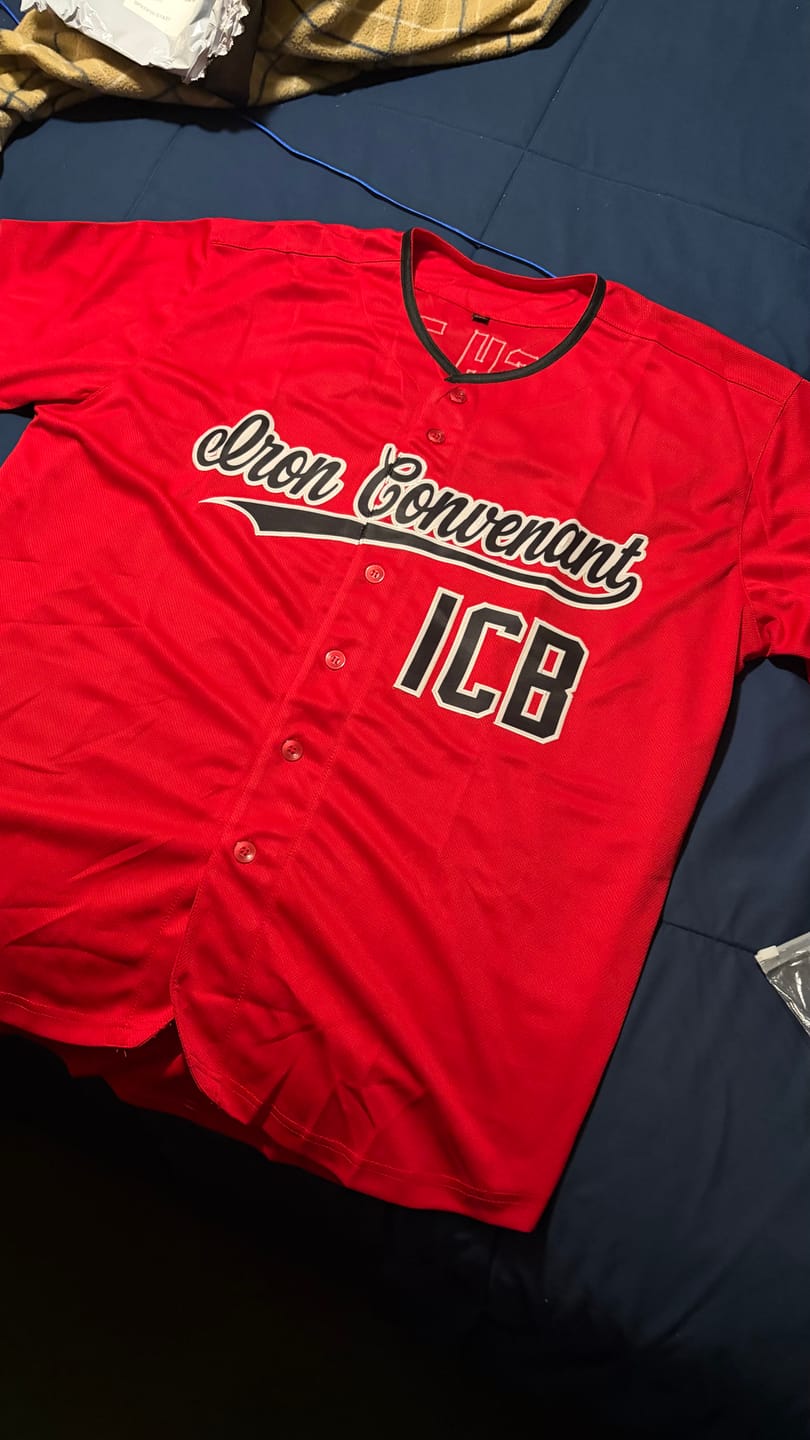 Customer photo review of Custom Red Black-White Authentic Baseball Jersey