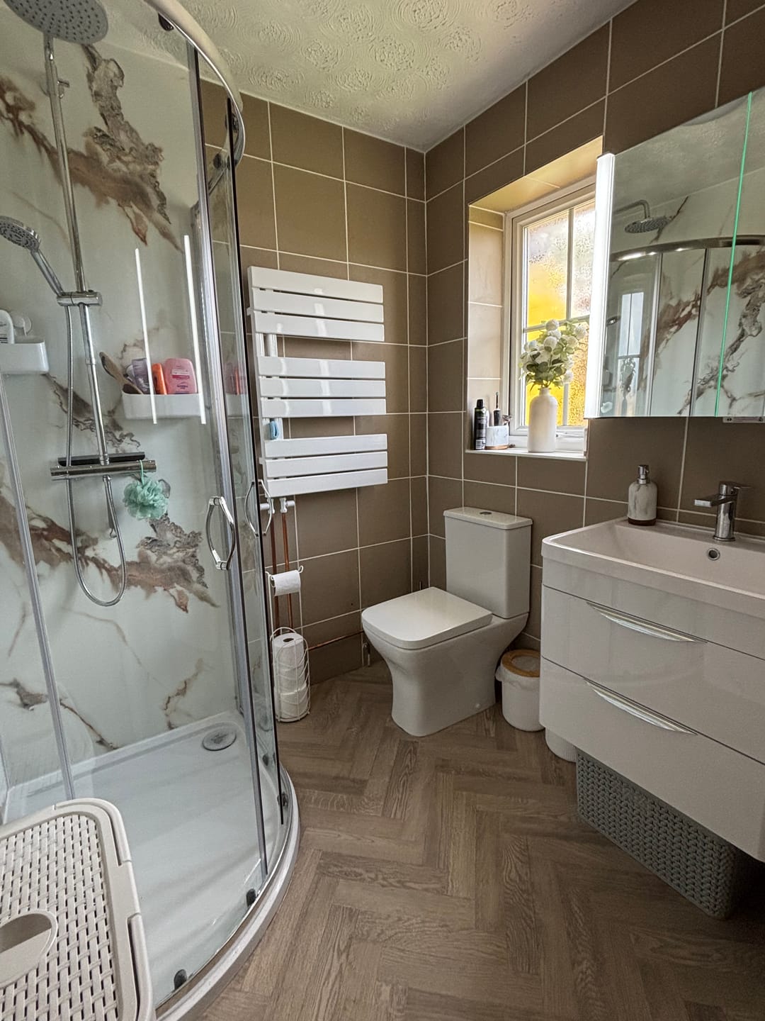 Customer photo review of 10mm Calacatta Marble Ultra Matt Shower Panel 1M x 2.4M
